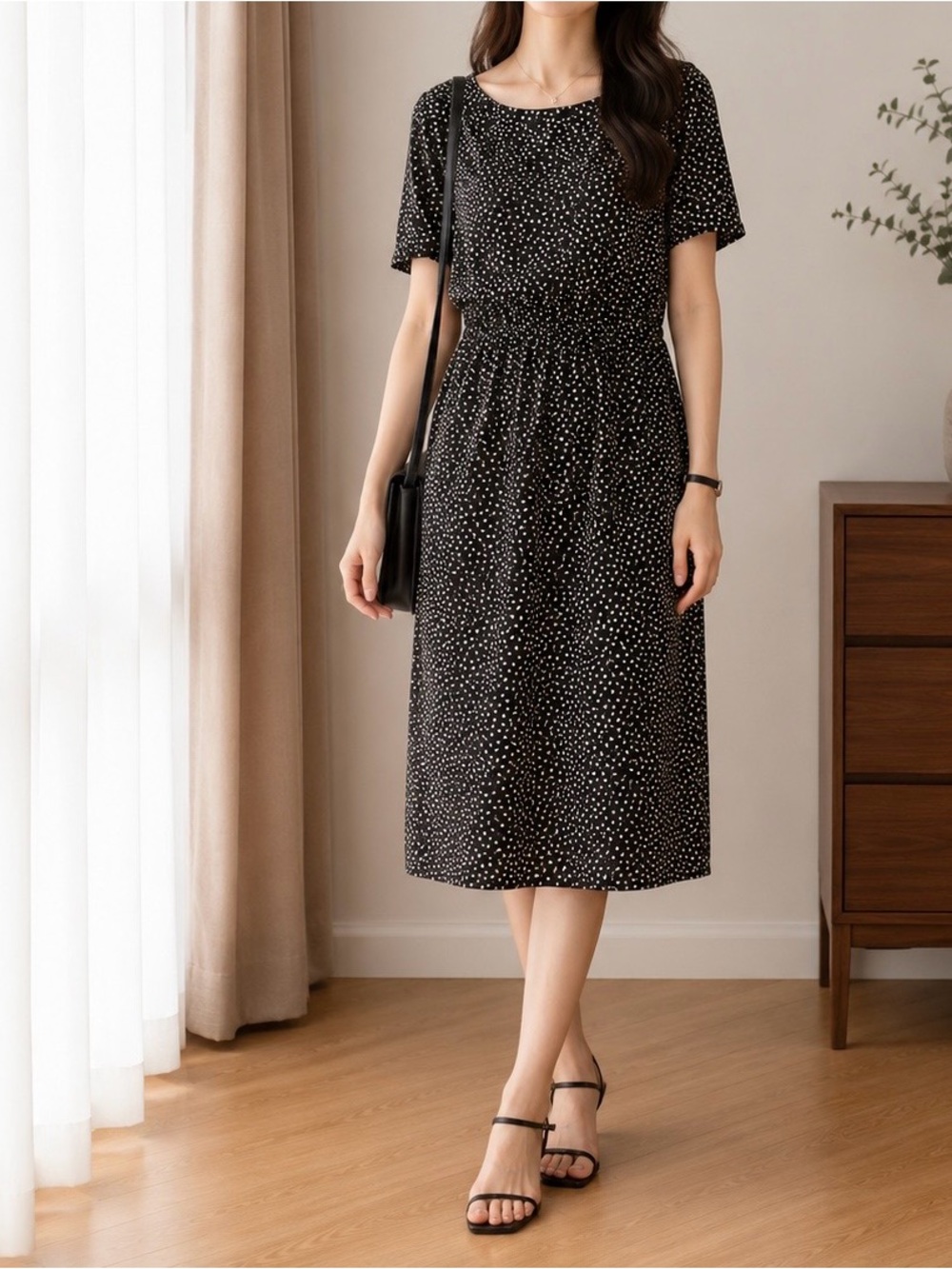 Ann Taylor Polka-dot Midi Dress